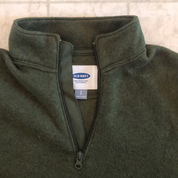 Old navy men’s 1/4 zip small green fleece pullover sweater - Picture 3 of 4